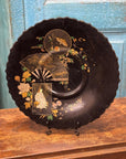 Antique 19th.C Papier-Mâché Lacquered Chinese Tray Plate Bowl / Chinoiserie C