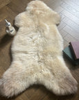 Premium champagne mix sheepskin rug, 100% natural free-range, large undyed fleece, soft silky fur, luxury rare breed sheepskin by Wildash London at brixbailey.com
