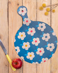 Chopping Board Navy Midnight Retro Floral - Enamelhappy