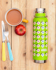 650ml Copper Insulated Retro Floral Print Water Bottle Lime Green / Navy - Enamelhappy