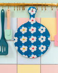 Chopping Board Navy Midnight Retro Floral - Enamelhappy