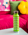 650ml Copper Insulated Retro Floral Print Water Bottle Lime Green / Navy - Enamelhappy