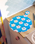 Chopping Board Ocean Blue Retro Floral - Enamelhappy