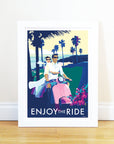 Enjoy the Ride Vintage Seaside Poster Print