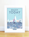 Enjoy Today Vintage Seaside Poster Print