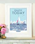Enjoy Today Vintage Seaside Poster Print