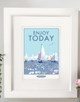 Enjoy Today Vintage Seaside Poster Print