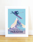 Escape to Paradise Vintage Ski Poster