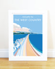 Escape to the West Country Vintage Seaside Print