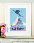 Escape to Paradise Vintage Ski Poster