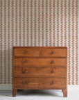 Escher Stripe - Jardin Rose - Wallpaper