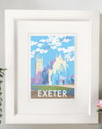 Exeter Vintage Travel Poster Print