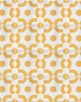 Faiza luxury porcelain tiles, yellow and white Moroccan pattern, premium anti-slip floor and wall tiles for indoor outdoor use by Maria Starling Design at brixbailey.com