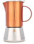 Polished Stainless Steel Copper Stovetop Coffee Maker 300 ml
