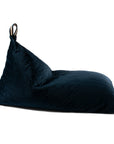 Luxury Essaouira velvet beanbag, premium night blue, stylish handcrafted kids seating, best-selling removable cover, machine washable by Ella James at brixbailey.com