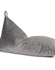 Luxury Essaouira velvet beanbag in slate grey, premium recycled eco-velvet, removable cover, handcrafted, stylish kids seating by Ella James at brixbailey.com