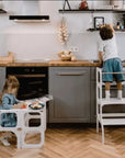 STEP'n'SIT® Convertible 2-in-1 Helper Tower/Table - Grey