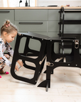 STEP'n'SIT® Convertible 2-in-1 Helper Tower/Table - Black