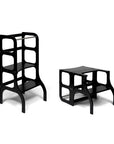 STEP'n'SIT® Convertible 2-in-1 Helper Tower/Table - Black