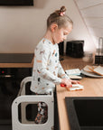 STEP'n'SIT® Convertible 2-in-1 Helper Tower/Table With Support Legs - Grey