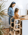 STEP'n'SIT® Convertible 2-in-1 Helper Tower/Table - Natural wood