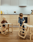 STEP'n'SIT® Convertible 2-in-1 Helper Tower/Table - Natural wood