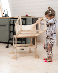 STEP'n'SIT® Convertible 2-in-1 Helper Tower/Table - Natural wood