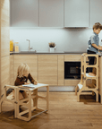 Convertible Two in One Wooden Helper Tower and Table