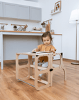 STEP'n'SIT® Convertible 2-in-1 Helper Tower/Table - Natural wood
