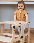 Convertible Two in One Wooden Helper Tower and Table