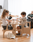 MIIMO® Adjustable Height Step Stool - Natural Wood