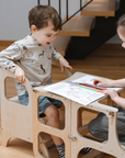 MIIMO® Adjustable Height Step Stool - Natural Wood