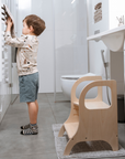 MIIMO® Adjustable Height Step Stool - Natural Wood