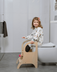 MIIMO® Adjustable Height Step Stool - Natural Wood