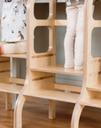 STEP UP Adjustable Height Helper Tower - Natural Wood