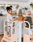STEP UP Adjustable Height Helper Tower - Natural Wood