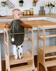 STEP UP Adjustable Height Helper Tower - Natural Wood