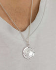 Europe Map Globe Personalised St Christopher - Silver Chain
