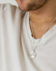 Europe Map Globe Personalised St Christopher - Silver Chain