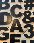 12" and 5" Black Fat Font Metal Letters.