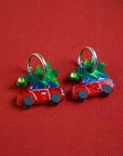 Christmas Tree Car Hoop Earrings