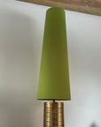 Chartreuse Green Cotton Lampshade | Extra Tall Cone Light Shade | Bespoke Handmade UK