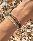 Milos Gemstone and Gold Bead Bracelet Lapis