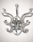 Metal Swivel Coat Rack | 5 Hook Wall Hanger | Solid Brass, Black or Chrome