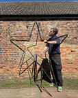 XL Black Metal Star Garden Stake Display Sculpture Christmas Wedding Decor