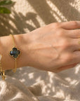 Thalia Adjustable Gemstone Ring: Labradorite
