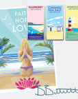 Faith Hope Love Vintage Yoga Mindfulness Poster
