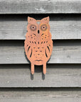 Rusty Metal Standing Owl Garden Decoration