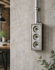 3 Gang 2 Way Solid Cast Metal Conduit Toggle Light Switch