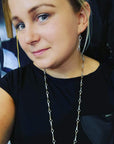 Silver Steed Snaffle Bit Long Dropped Earrings